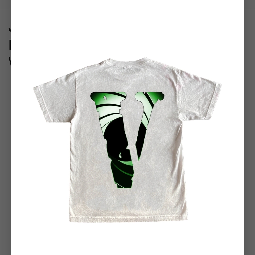 VLONE White and Green Short Sleeve Tee